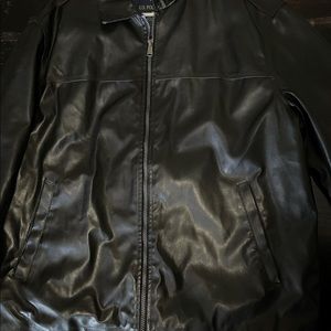 Us polo Faux leather black men’s jacket